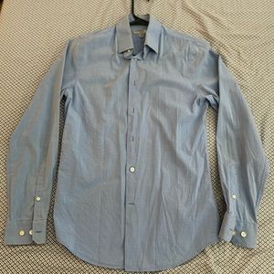 Express 1MX Blue Button Down Shirt XS Slim